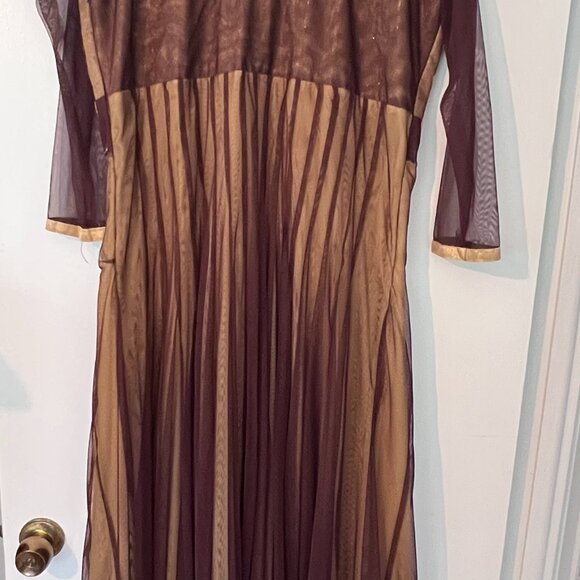 Indian Anarkali long dress black and beige gown Size XL - Picture 3 of 14